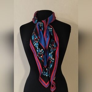 Grace Vibrant Black and Blue Scarf